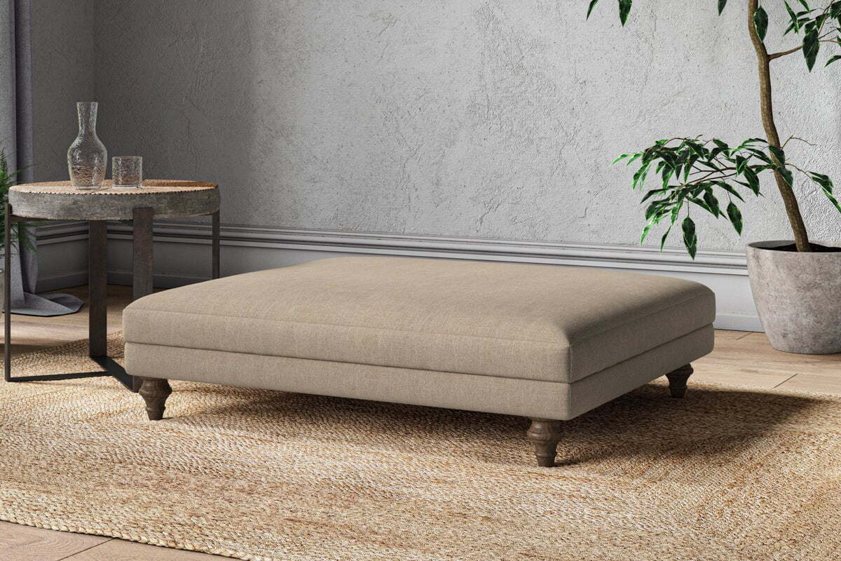 Marri Grand Footstool - Brera Linen Pebble