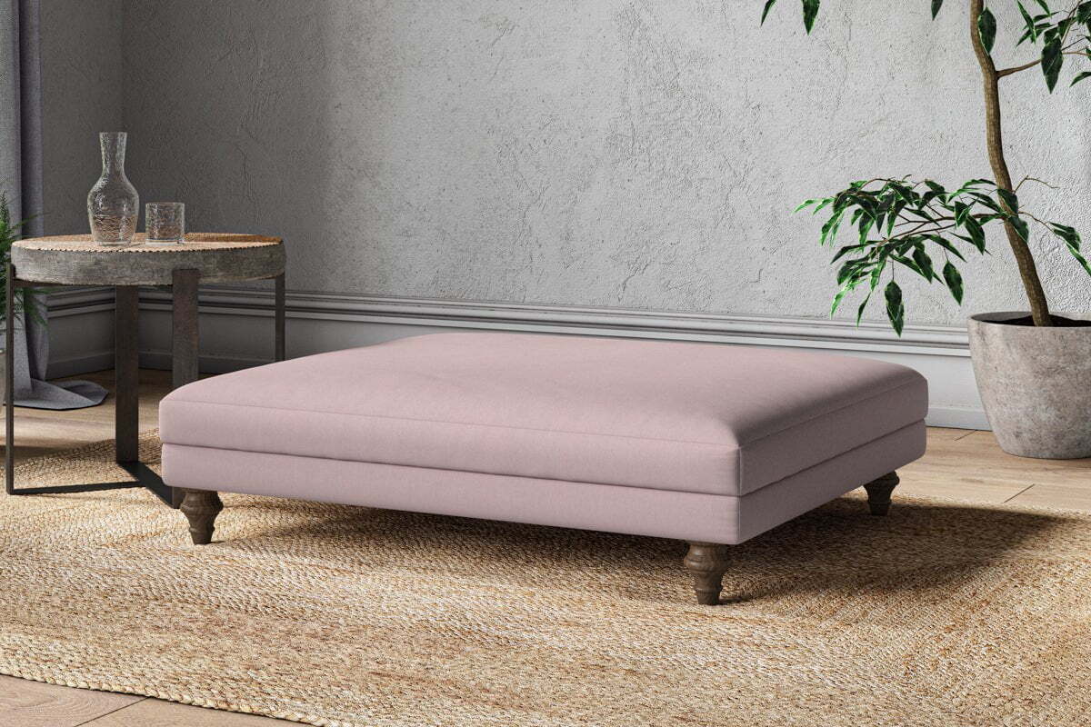 Marri Grand Footstool - Recycled Cotton Lavender