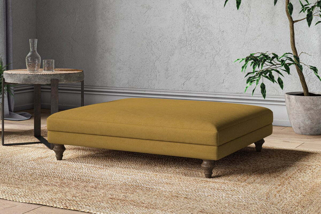 Marri Grand Footstool - Recycled Cotton Ochre