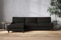 Marri Grand Left Hand Chaise Sofa - Brera Linen Charcoal
