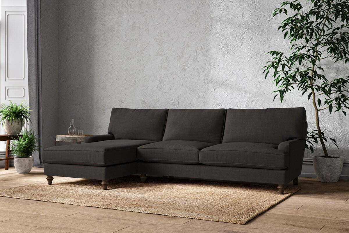 Marri Grand Left Hand Chaise Sofa - Brera Linen Espresso