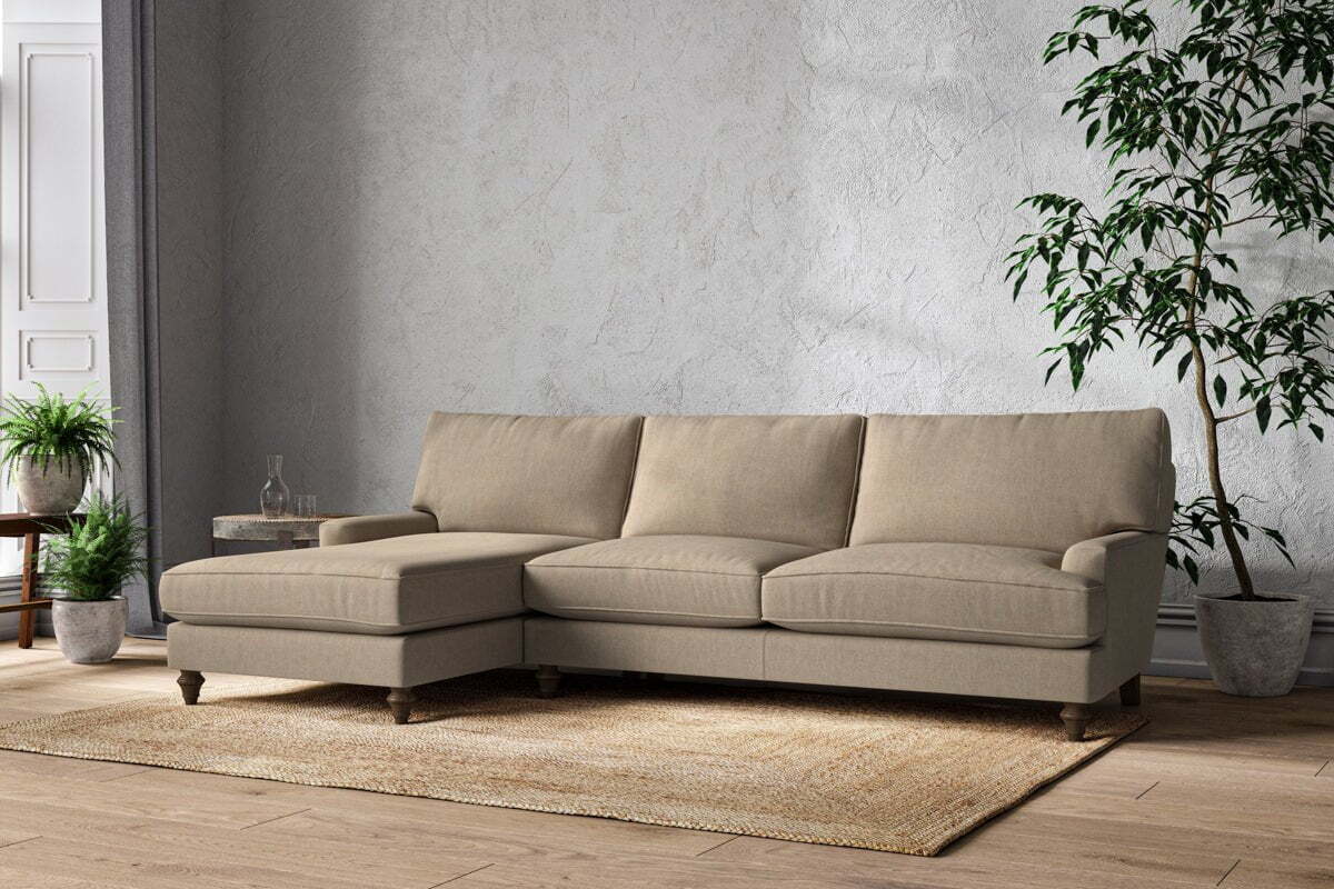Marri Grand Left Hand Chaise Sofa - Brera Linen Pebble