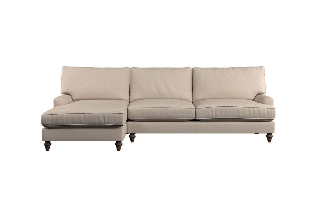 Marri Grand Left Hand Chaise Sofa - Recycled Cotton Airforce