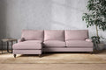 Marri Grand Left Hand Chaise Sofa - Recycled Cotton Lavender