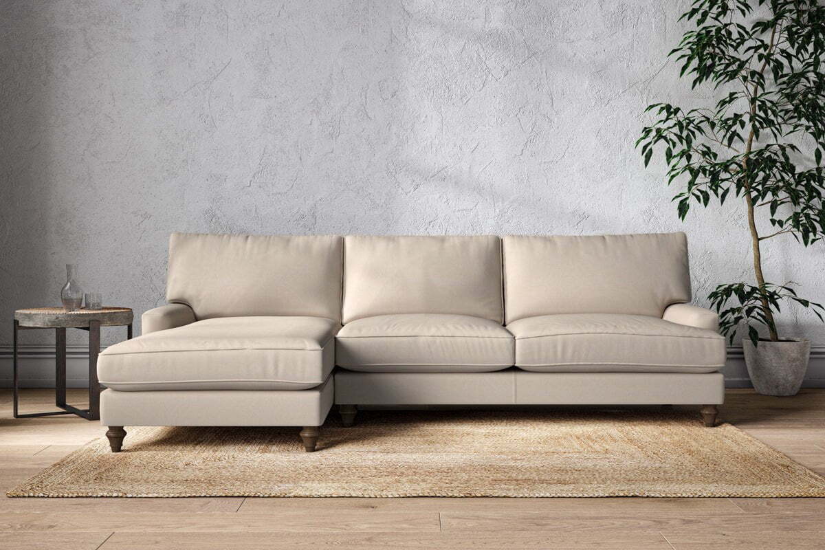 Marri Grand Left Hand Chaise Sofa - Recycled Cotton Natural