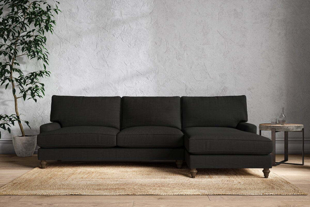 Marri Grand Right Hand Chaise Sofa - Brera Linen Charcoal