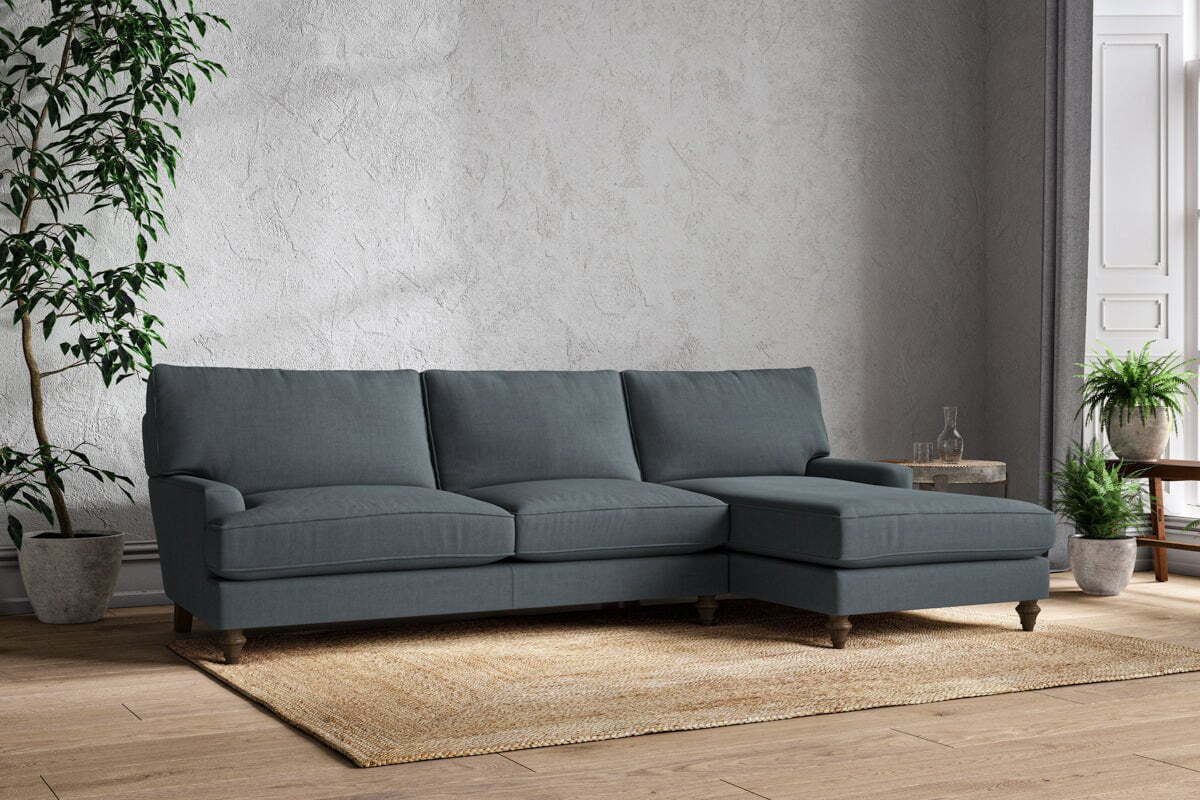 Marri Grand Right Hand Chaise Sofa - Brera Linen Dusk