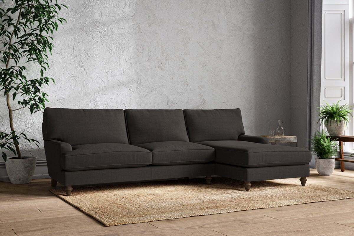 Marri Grand Right Hand Chaise Sofa - Brera Linen Espresso