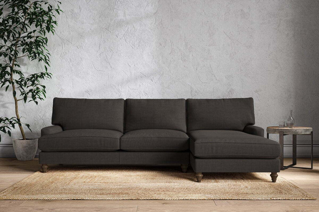 Marri Grand Right Hand Chaise Sofa - Brera Linen Espresso