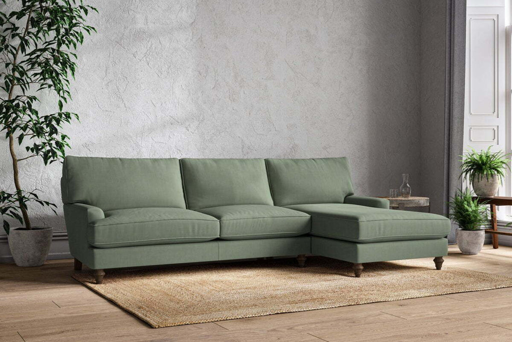 Marri Grand Right Hand Chaise Sofa - Brera Linen Jade
