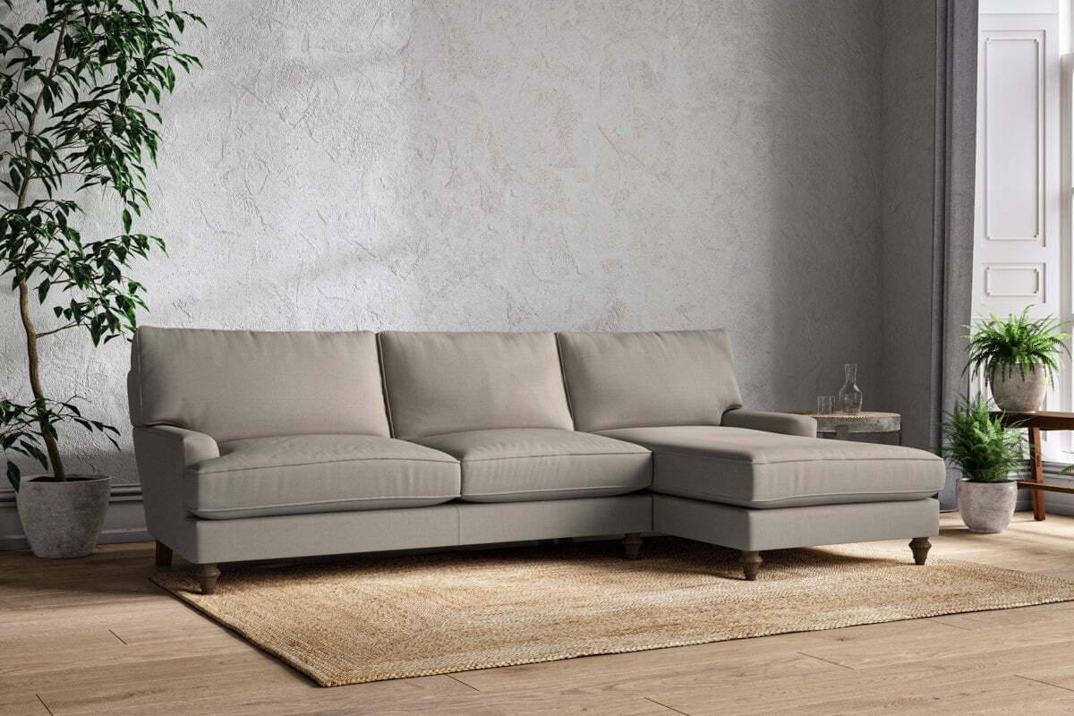 Marri Grand Right Hand Chaise Sofa - Recycled Cotton Flax