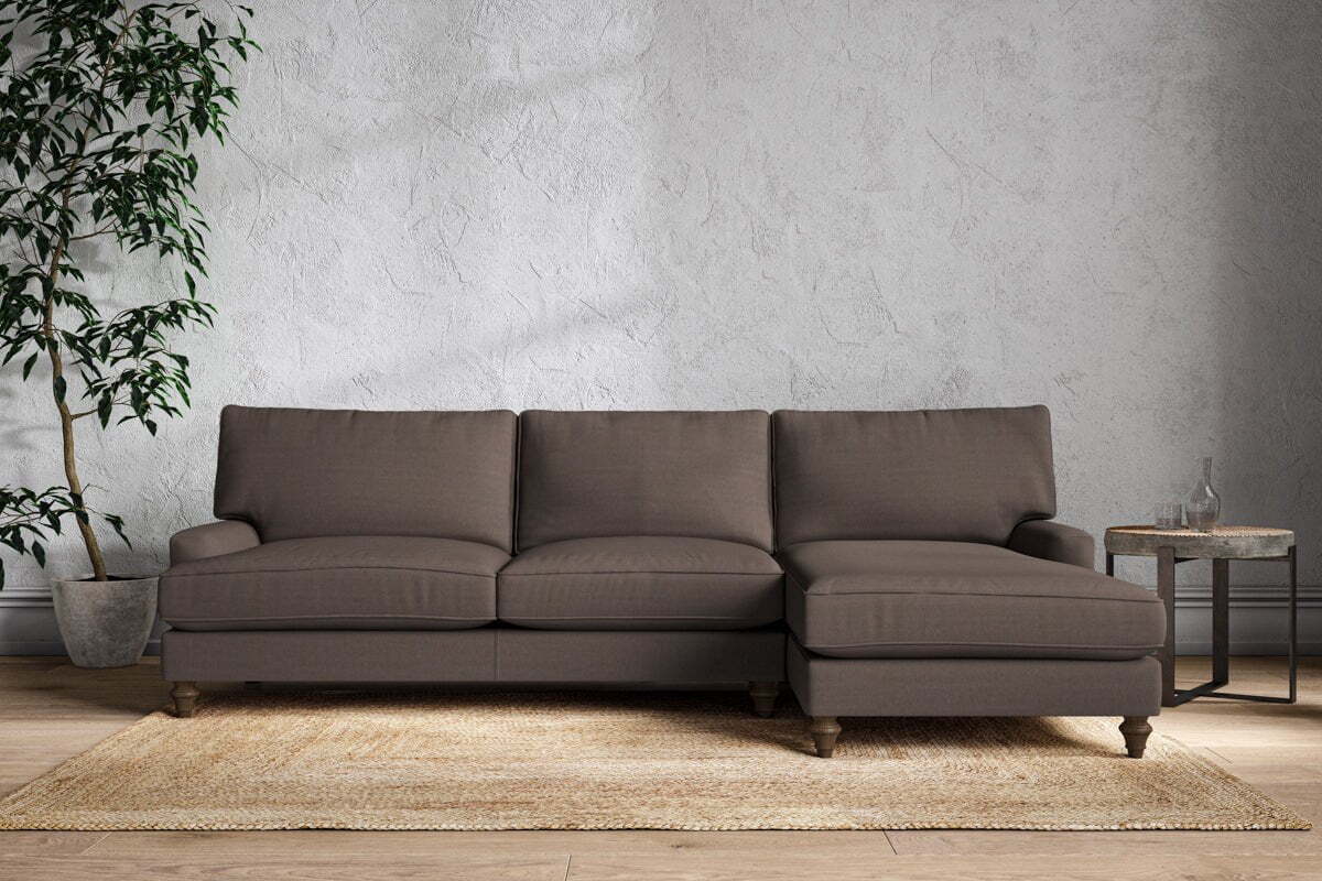 Marri Grand Right Hand Chaise Sofa - Recycled Cotton Mocha