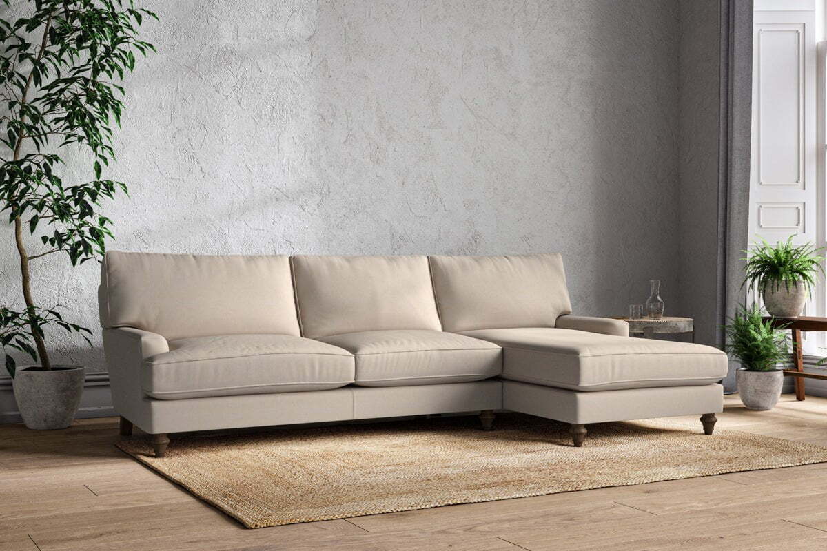 Marri Grand Right Hand Chaise Sofa - Recycled Cotton Natural