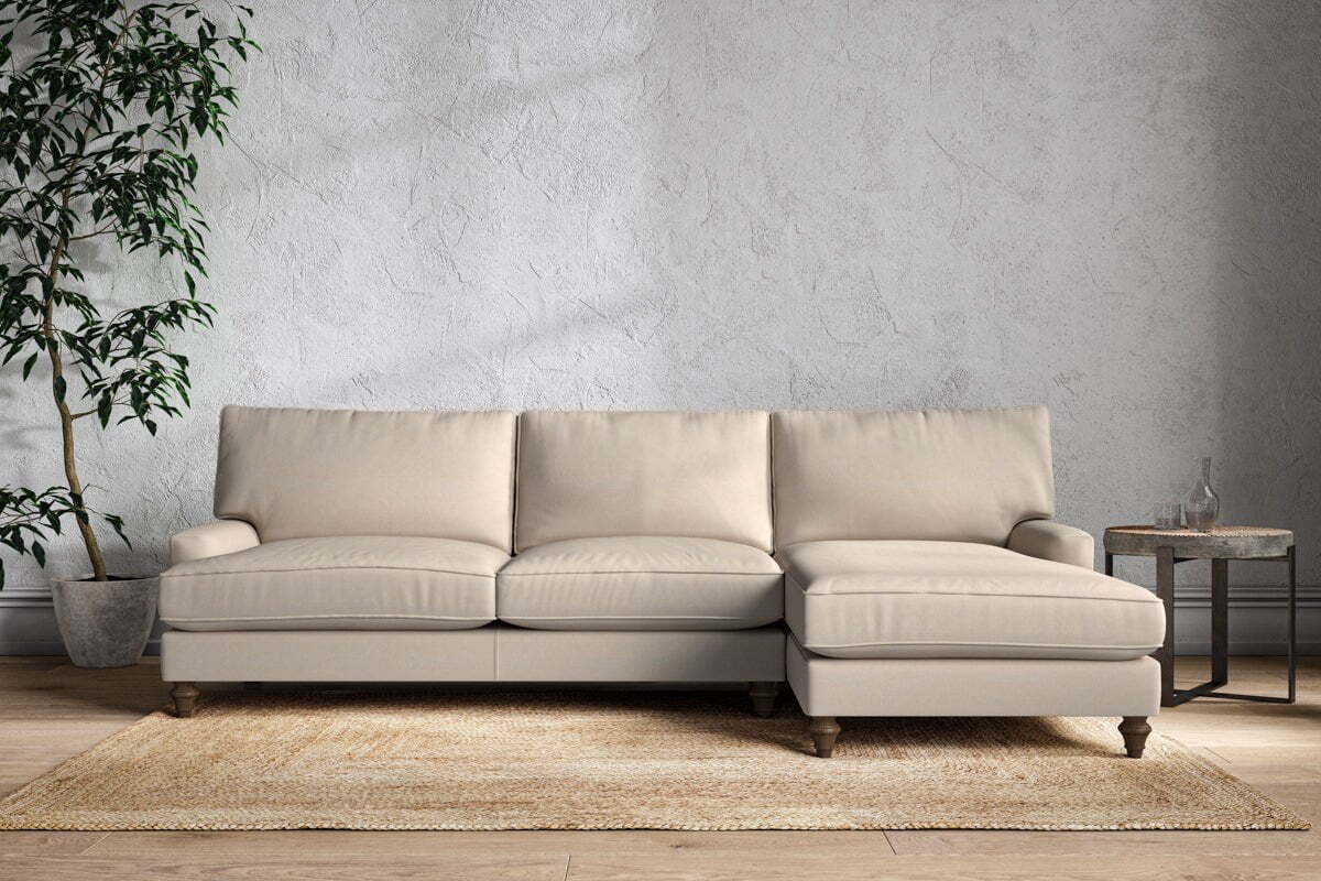 Marri Grand Right Hand Chaise Sofa - Recycled Cotton Natural