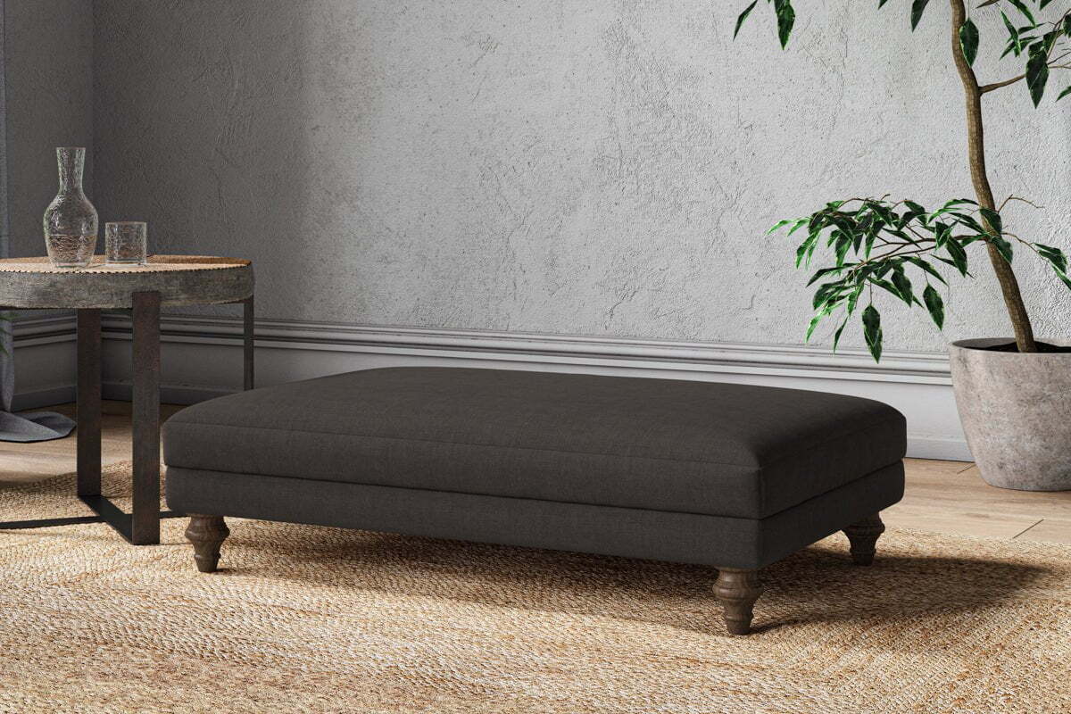Marri Large Footstool - Brera Linen Espresso