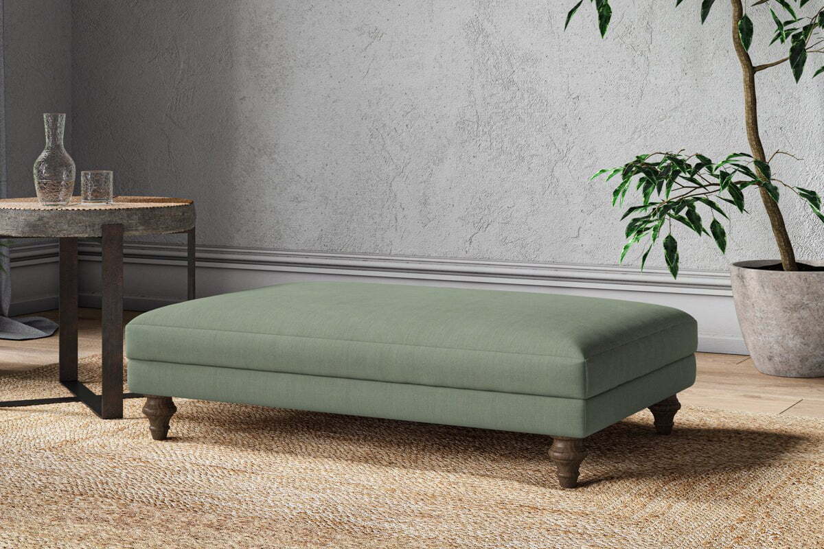 Marri Large Footstool - Brera Linen Jade