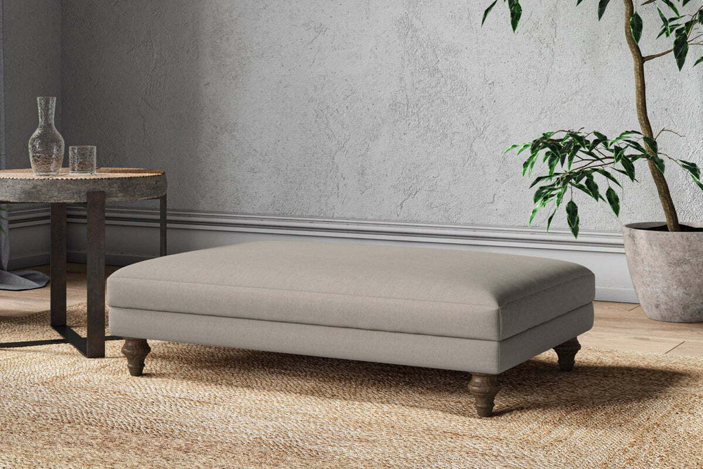 Marri Large Footstool - Recycled Cotton Flax