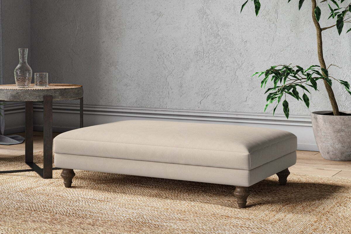 Marri Large Footstool - Recycled Cotton Natural