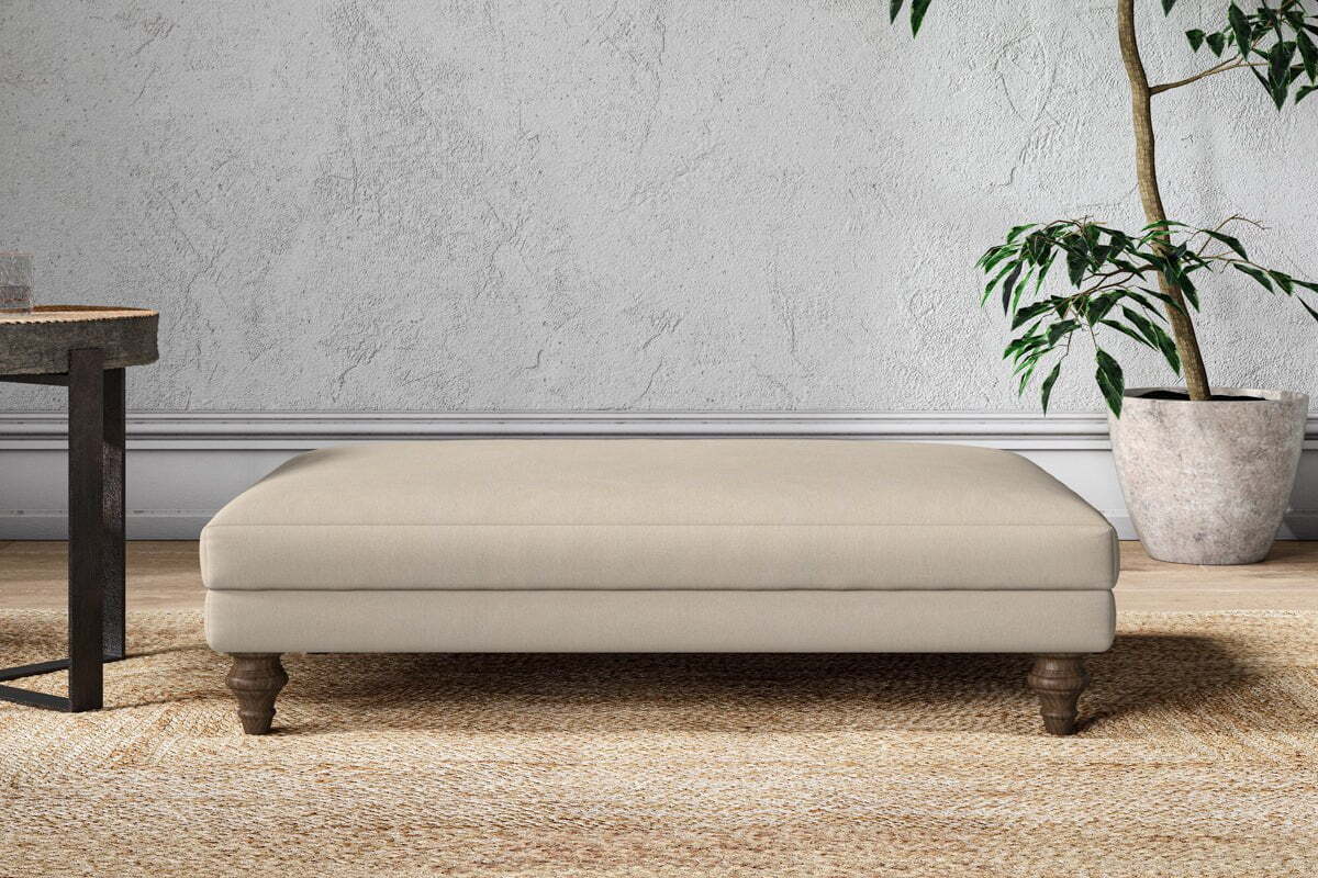 Marri Large Footstool - Recycled Cotton Stone