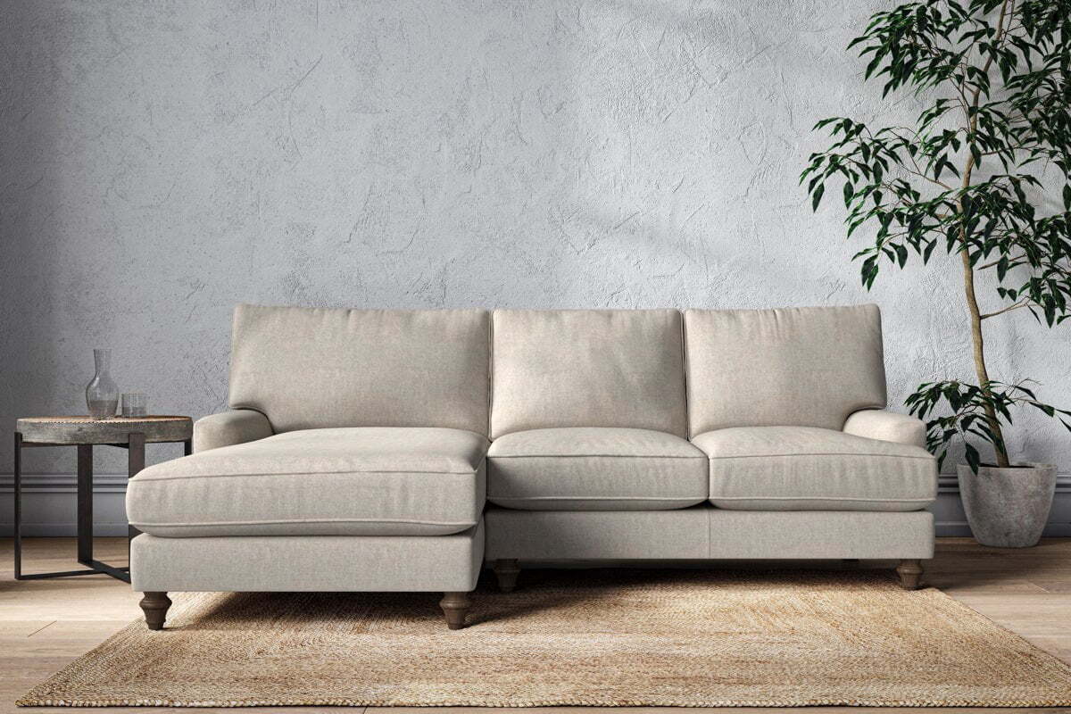 Marri Large Left Hand Chaise Sofa - Brera Linen Natural