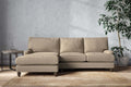 Marri Large Left Hand Chaise Sofa - Brera Linen Pebble
