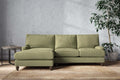 Marri Large Left Hand Chaise Sofa - Brera Linen Sage
