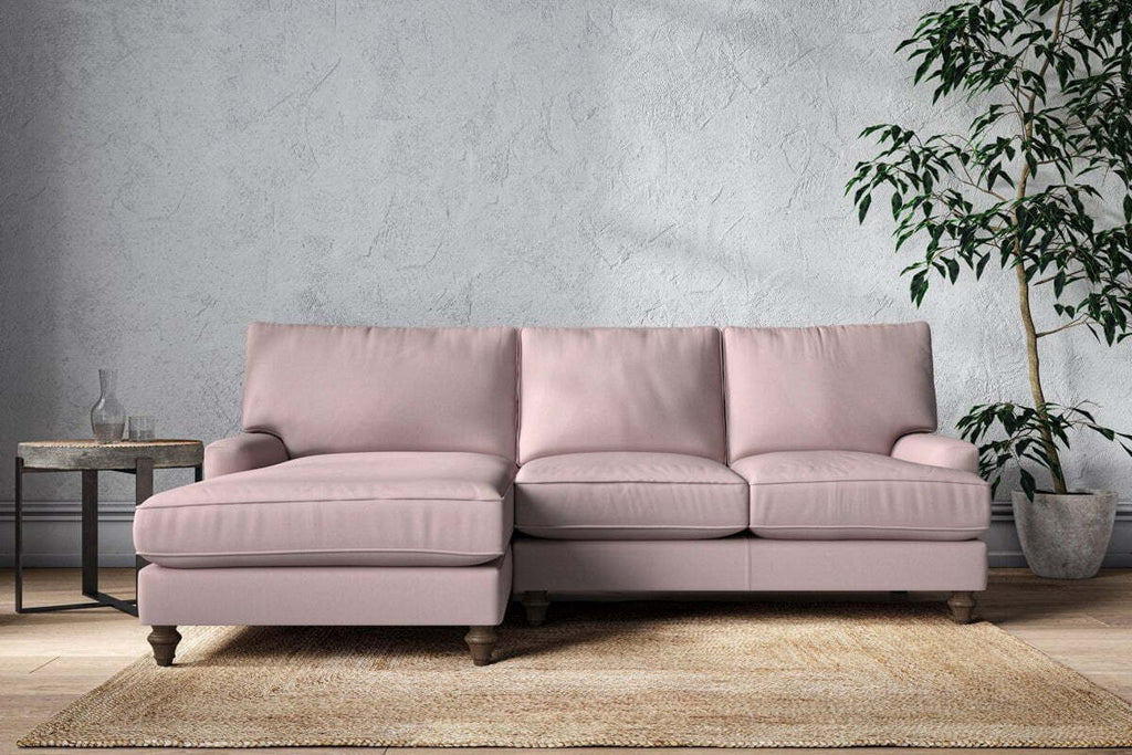 Marri Large Left Hand Chaise Sofa - Recycled Cotton Lavender