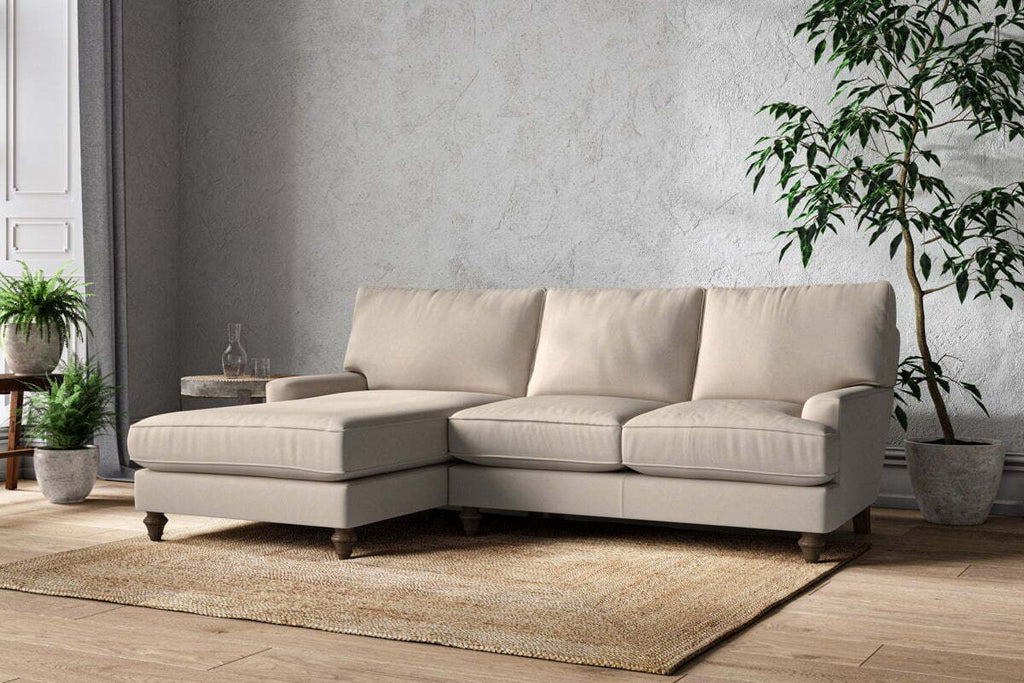 Marri Large Left Hand Chaise Sofa - Recycled Cotton Natural