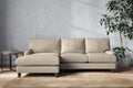 Marri Large Left Hand Chaise Sofa - Recycled Cotton Stone