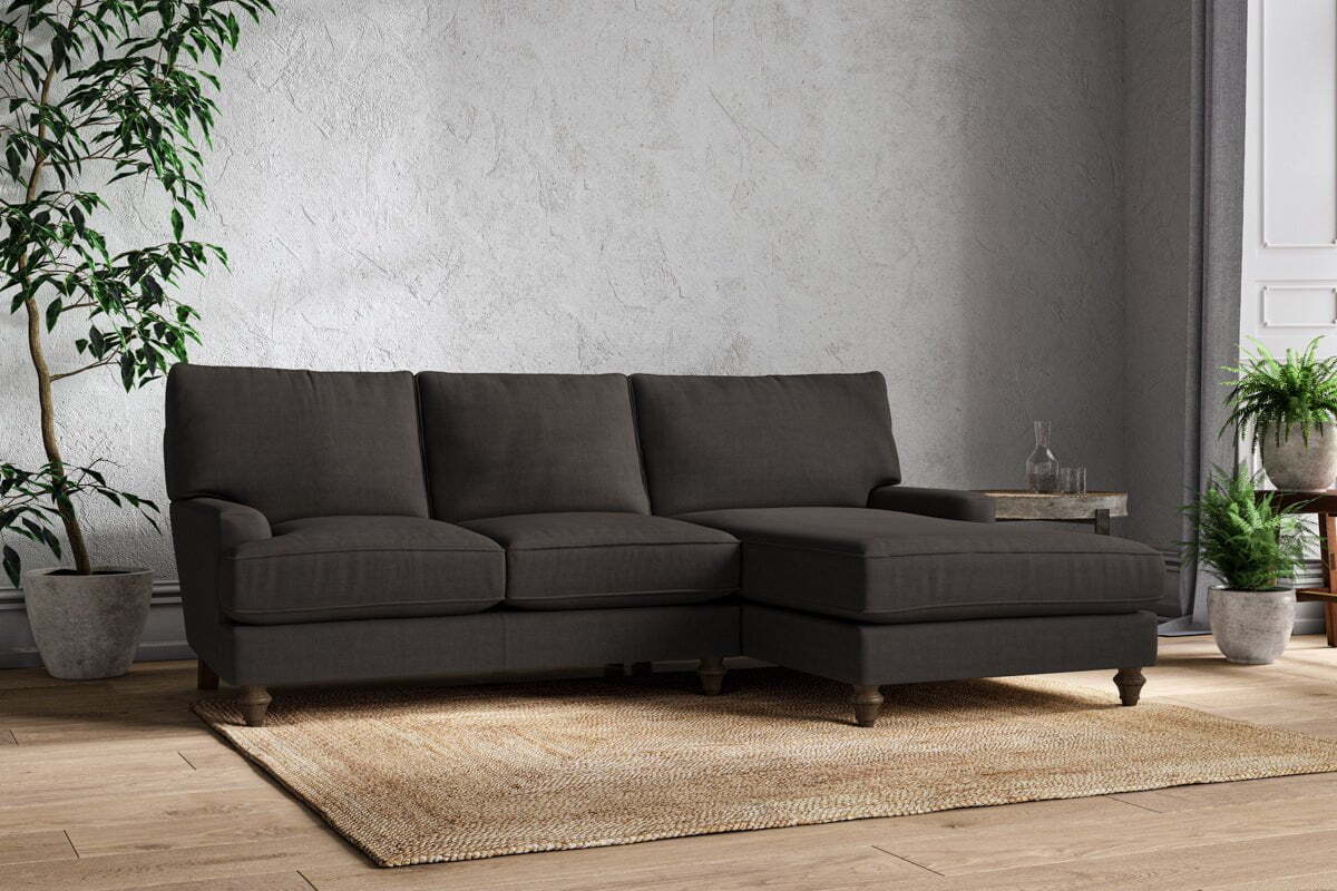 Marri Large Right Hand Chaise Sofa - Brera Linen Espresso