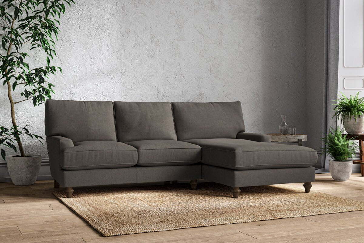 Marri Large Right Hand Chaise Sofa - Brera Linen Granite