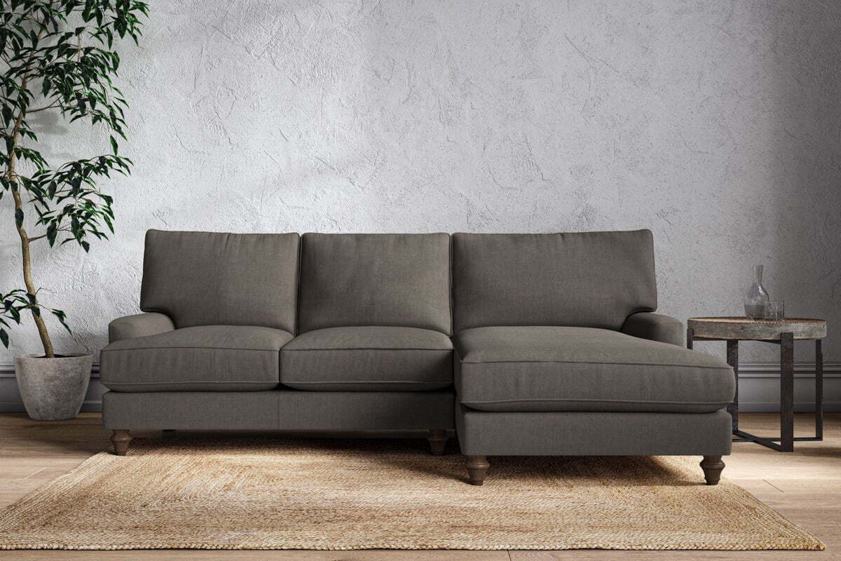 Marri Large Right Hand Chaise Sofa - Brera Linen Granite