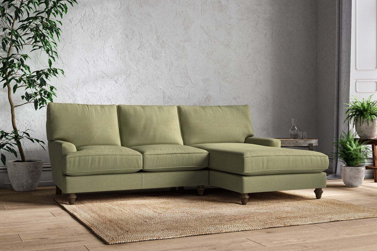 Marri Large Right Hand Chaise Sofa - Brera Linen Sage