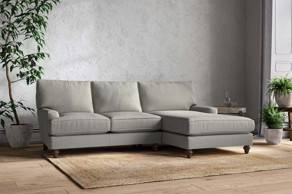 Marri Large Right Hand Chaise Sofa - Brera Linen Smoke
