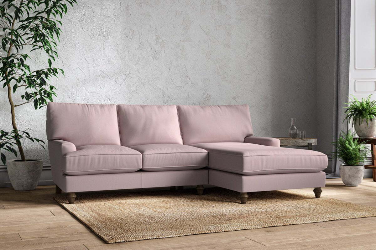 Marri Large Right Hand Chaise Sofa - Recycled Cotton Lavender