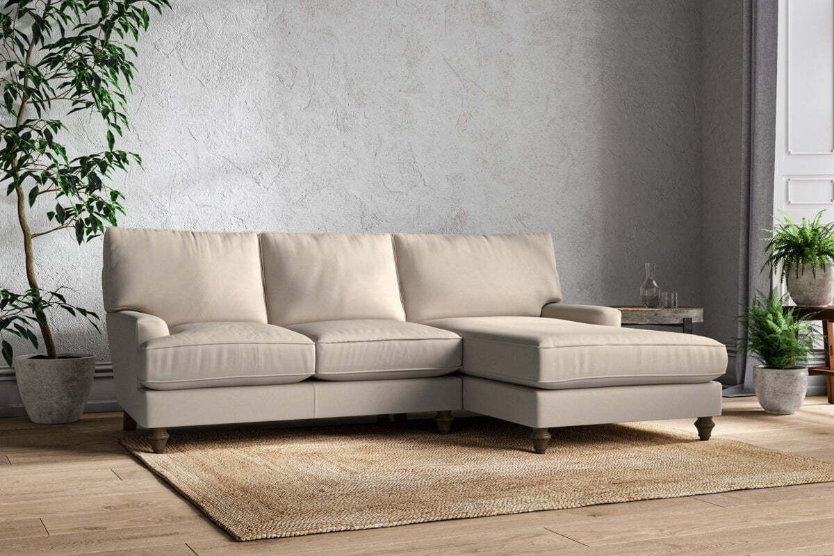 Marri Large Right Hand Chaise Sofa - Recycled Cotton Natural
