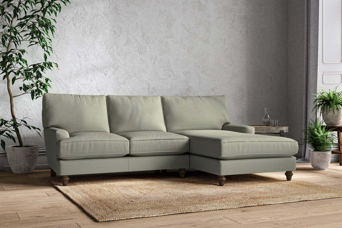 Marri Large Right Hand Chaise Sofa - Recycled Cotton Seaspray