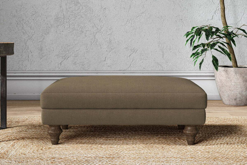 Marri Medium Footstool - Brera Linen Chestnut