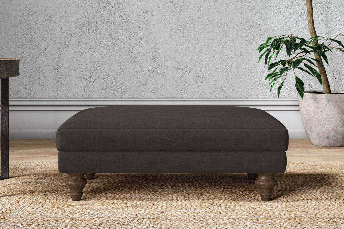 Marri Medium Footstool - Brera Linen Espresso