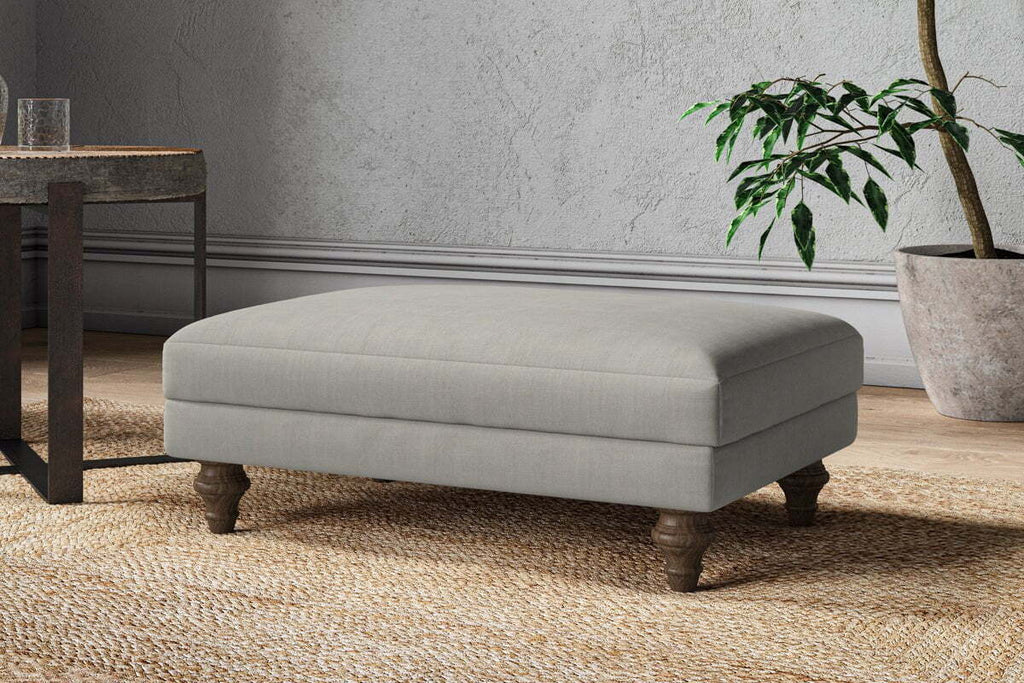 Marri Medium Footstool - Brera Linen Smoke