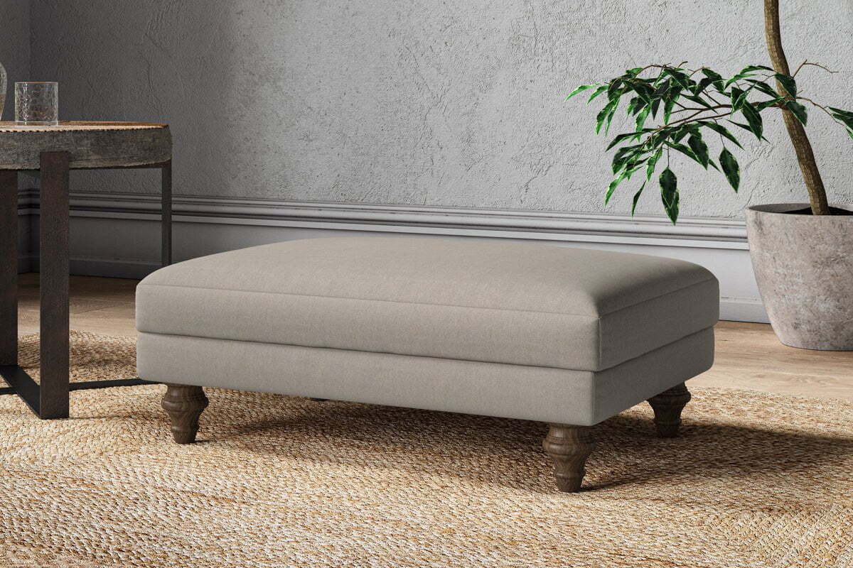 Marri Medium Footstool - Recycled Cotton Flax