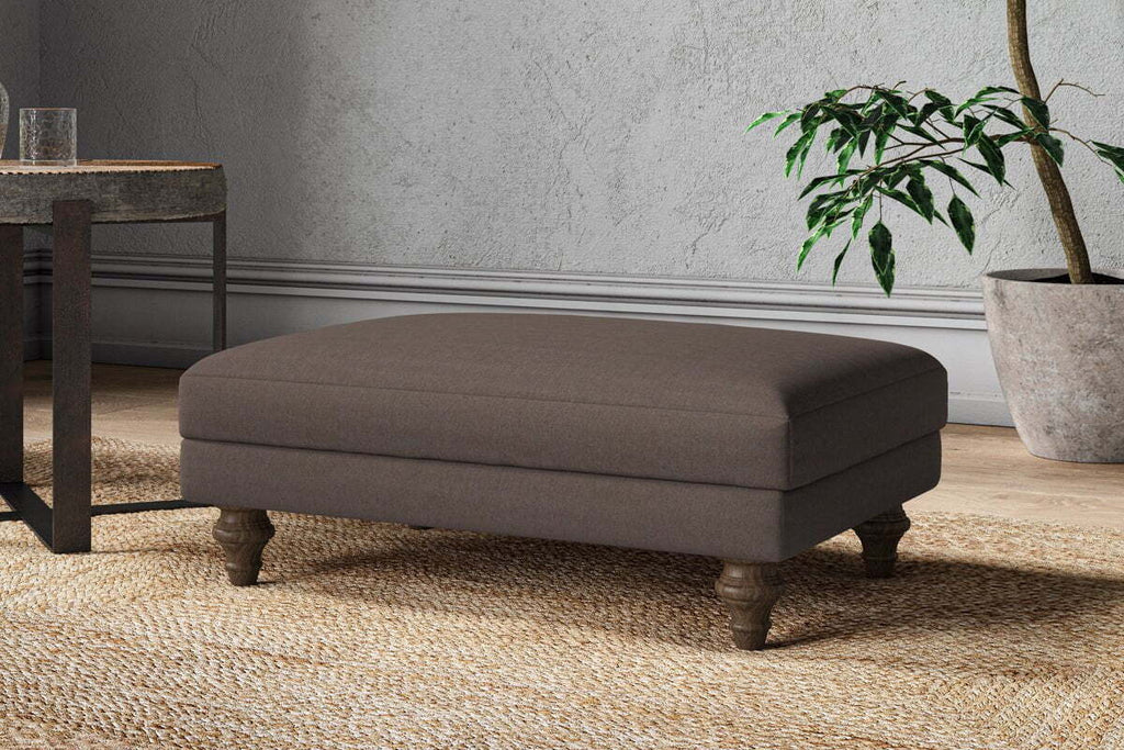 Marri Medium Footstool - Recycled Cotton Mocha