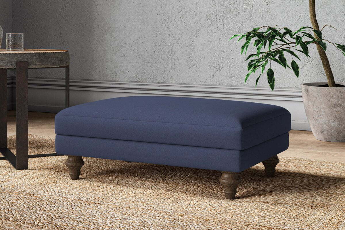 Marri Medium Footstool - Recycled Cotton Navy