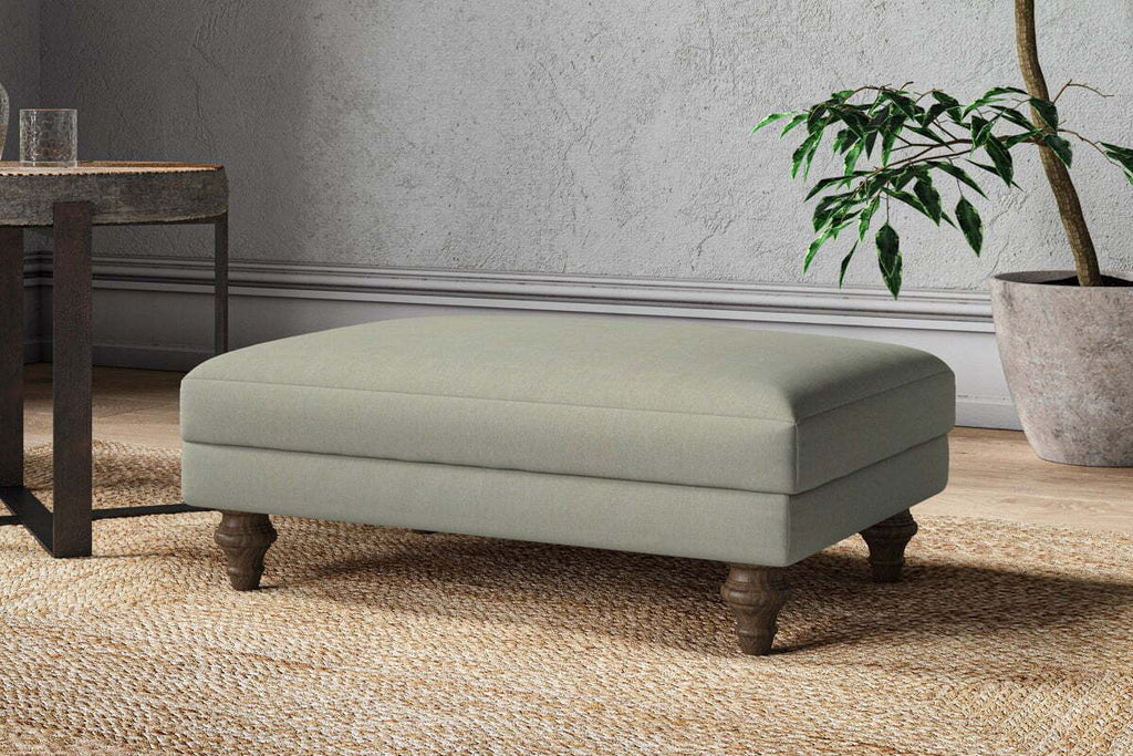 Marri Medium Footstool - Recycled Cotton Seaspray