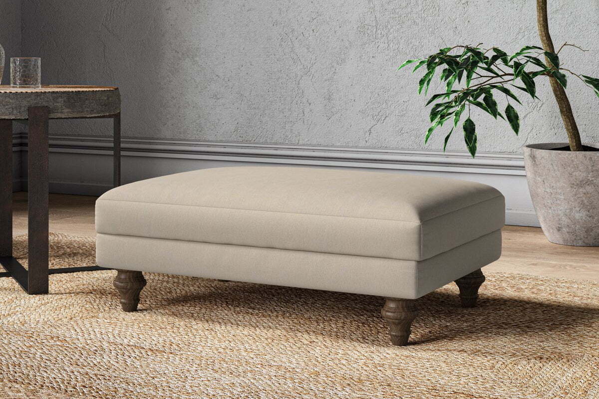 Marri Medium Footstool - Recycled Cotton Stone