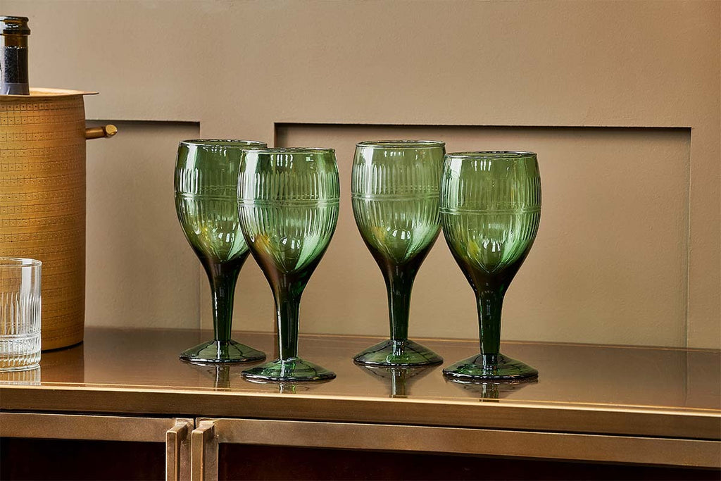 Mila Wine Glass - Dark Emerald (Set of 4)