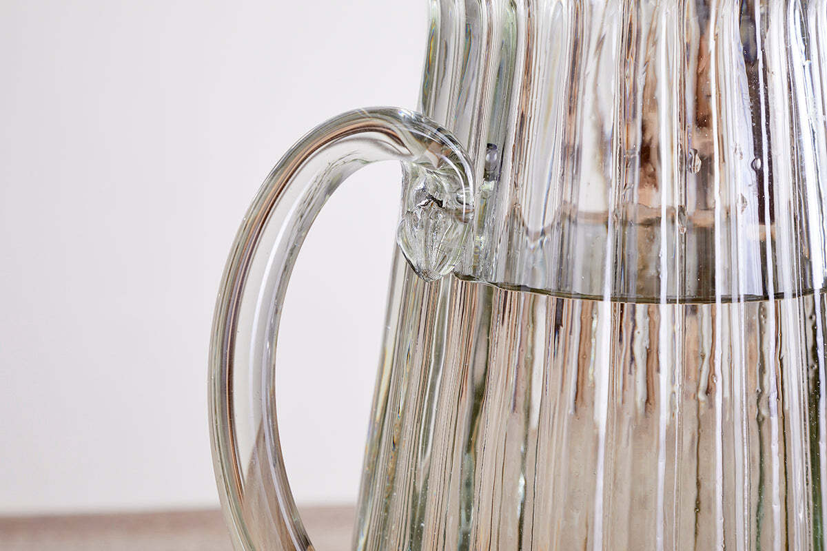 Minati Ribbed Glass Jug - Clear