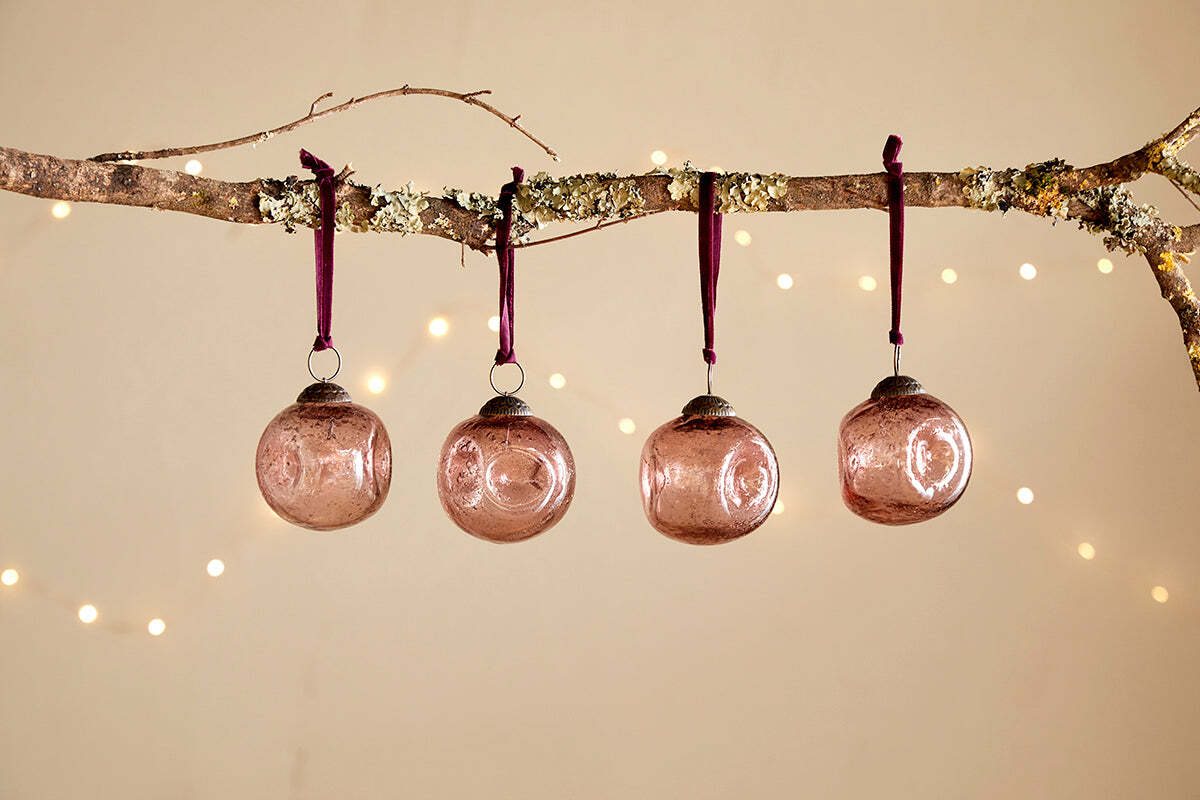 Nishan Pinched Baubles - Copper (Set of 4)