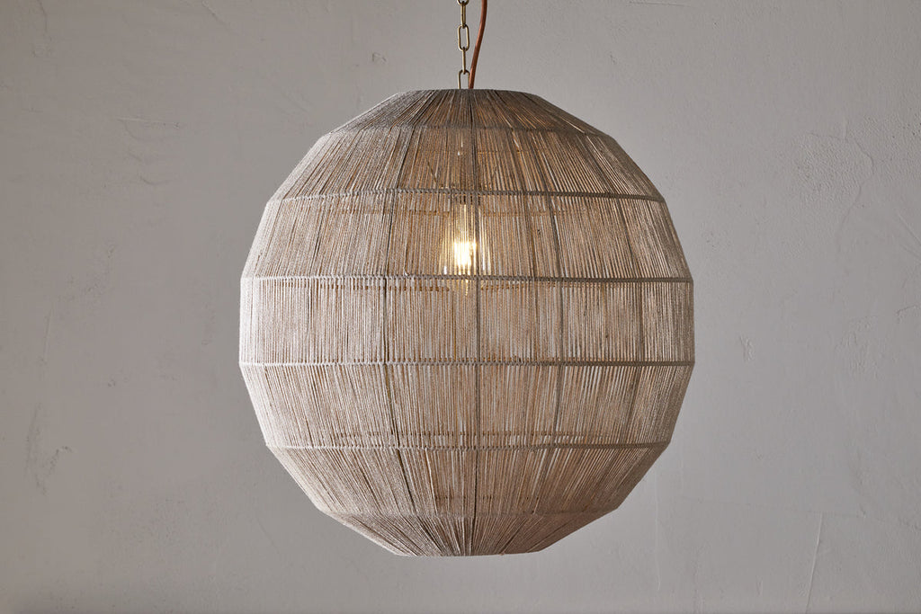 Nilaveli Woven Jute Sphere Pendant - Natural