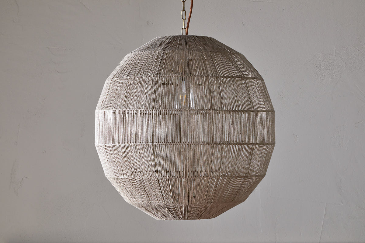 Nilaveli Woven Jute Sphere Pendant - Natural